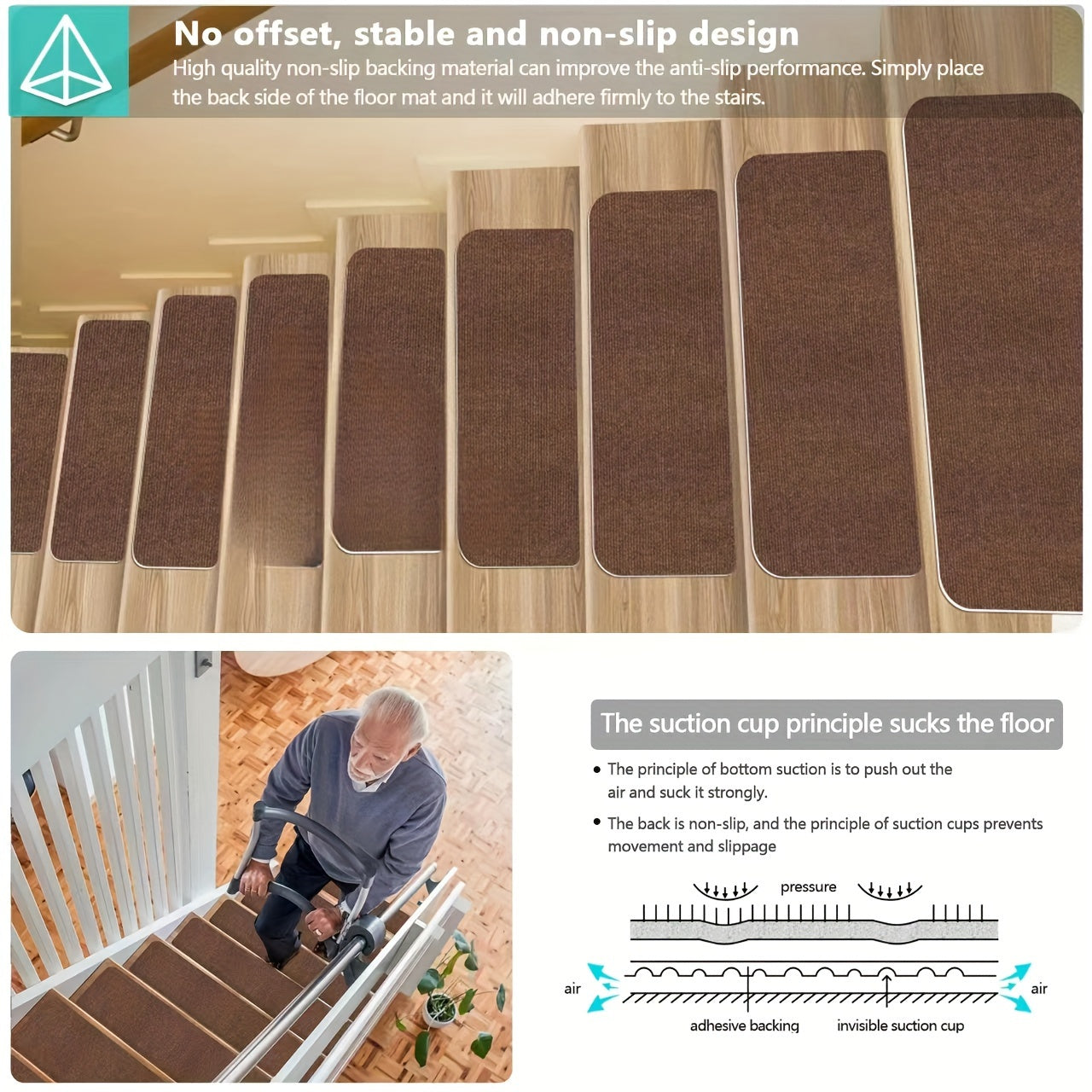 Non Slip Stair Rugs Soft Washable Stair Carpet Runner For Hall