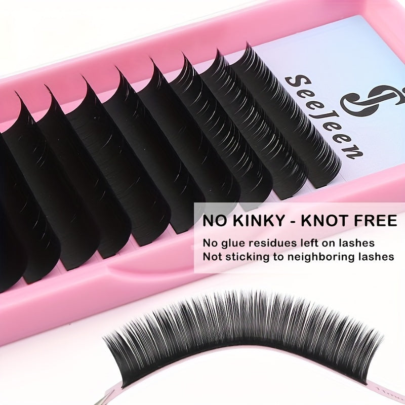 SeeJeen Ellipse Flat EyeLash Extensions Mix 8 16mm C D Curl Matt Mega Volume