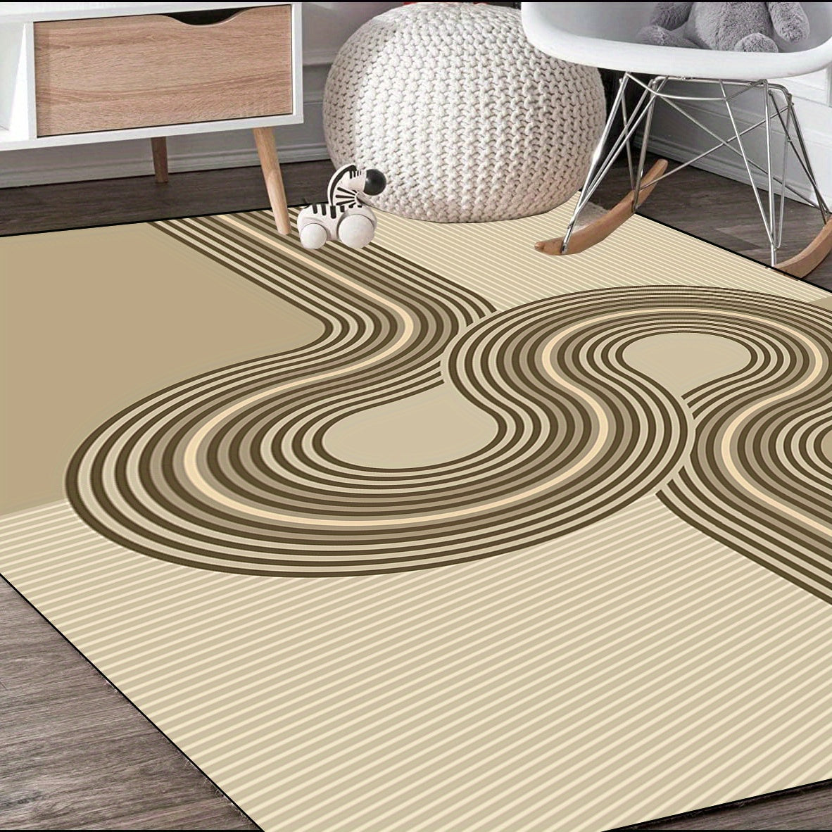 Contemporary Modern Area Rug Living Room Rugs Anti-slip Washable