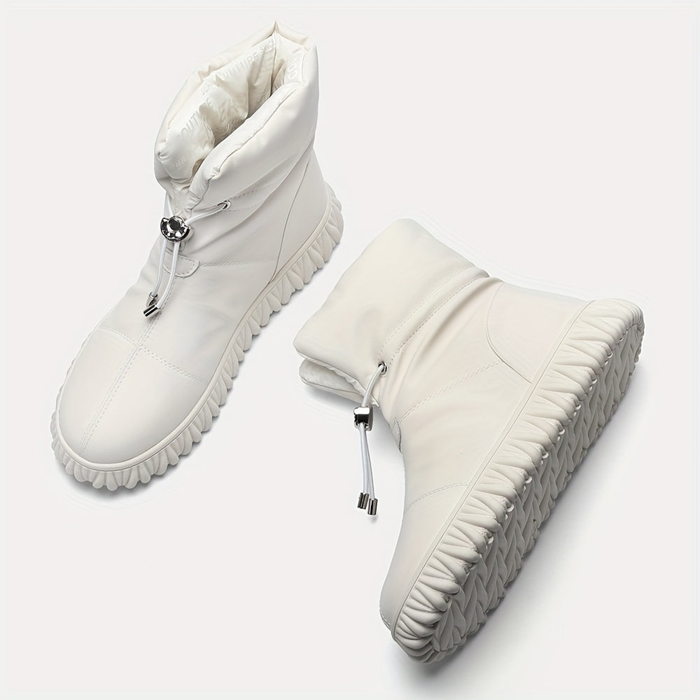 Women's Letter Print Lace Up Winter Boots
