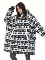 Women's Plus Size Christmas Nightgown Elk Snowflake Flanne...