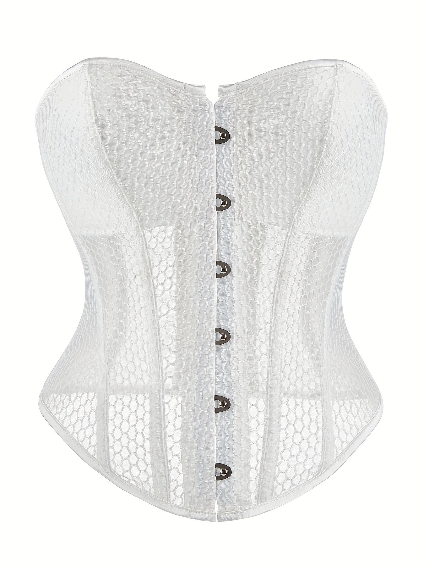 Mesh Corset Bustier Lace Up Body Shaper Lingerie