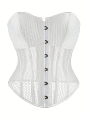 Mesh Corset Bustier Lace Up Body Shaper Lingerie