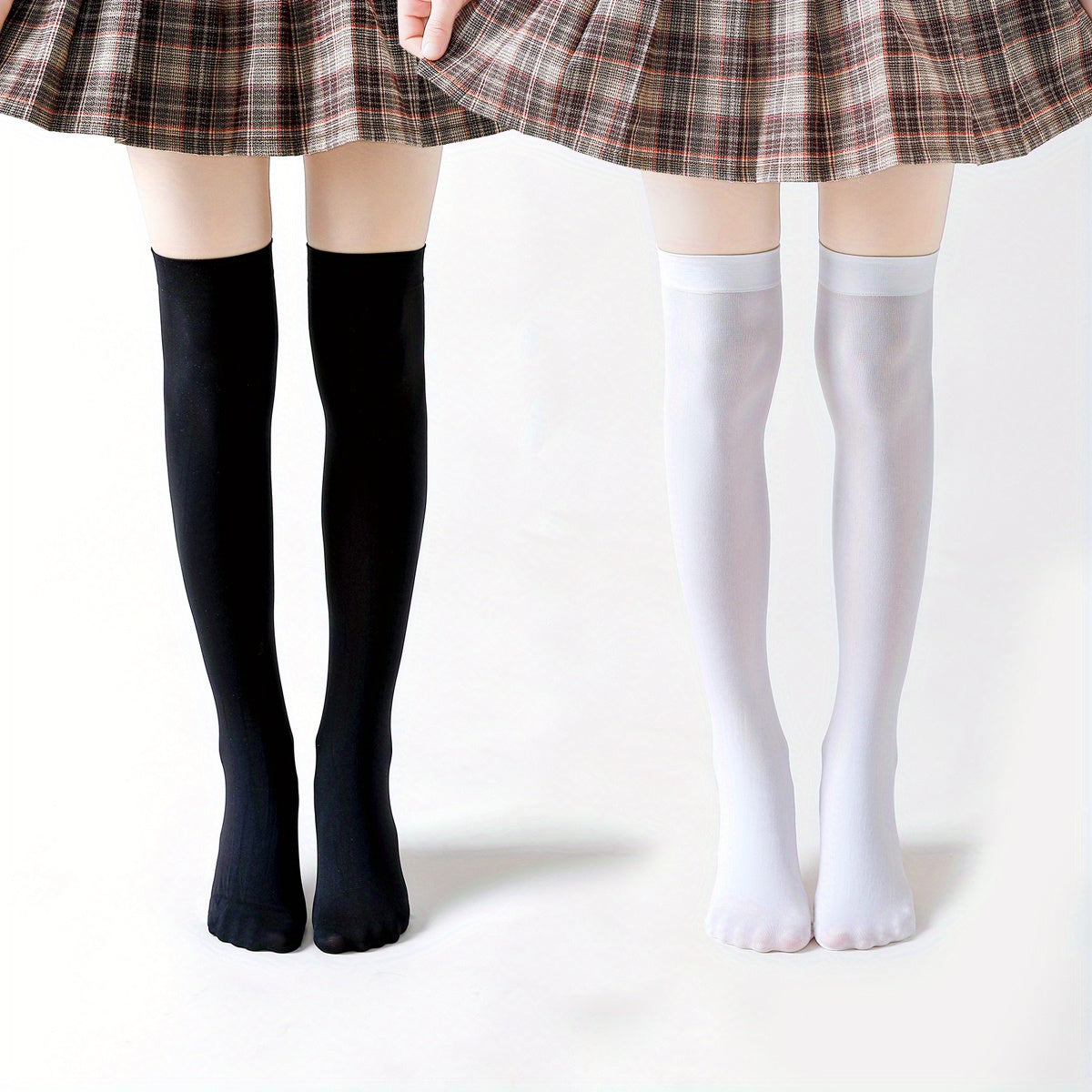 2 Pairs Girls Soft Over the Knee Socks for Spring Summer