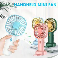 Portable Handheld Fan Rechargeable Cooling Mini USB Fan With Phone Holder