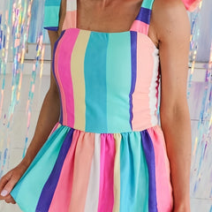 Striped Peplum Tank Top Casual Summer & Spring Women's Clothing
