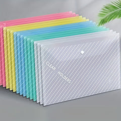 10pcs Transparent A4 File Bag Storage Organizer for Office School Supplies