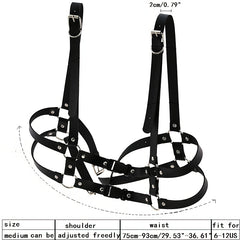 PU Leather Harness Belt Punk Gothic Adjustable Chest Suspenders Buckle Belt