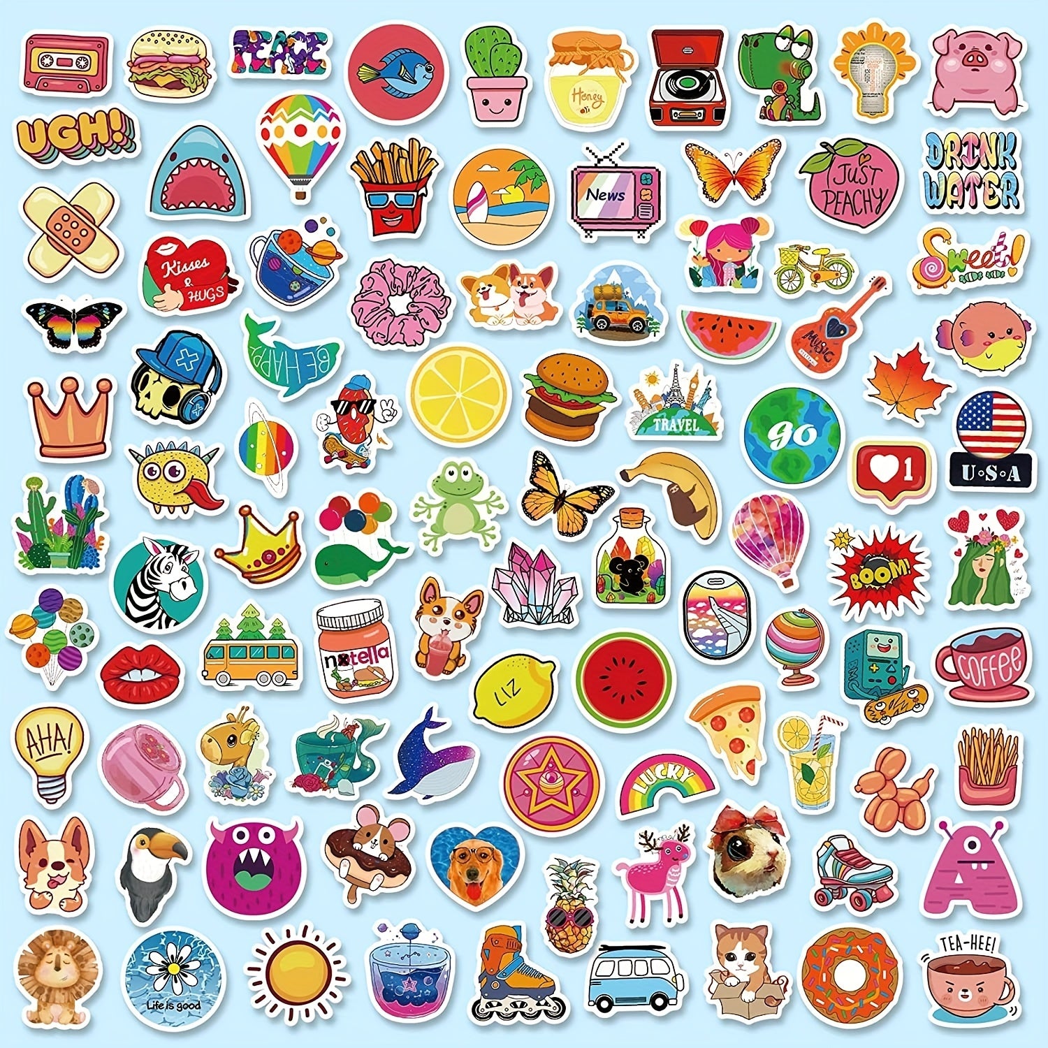 600pcs Cartoon Stickers Waterproof Vinyl Decals - Gift for Adults