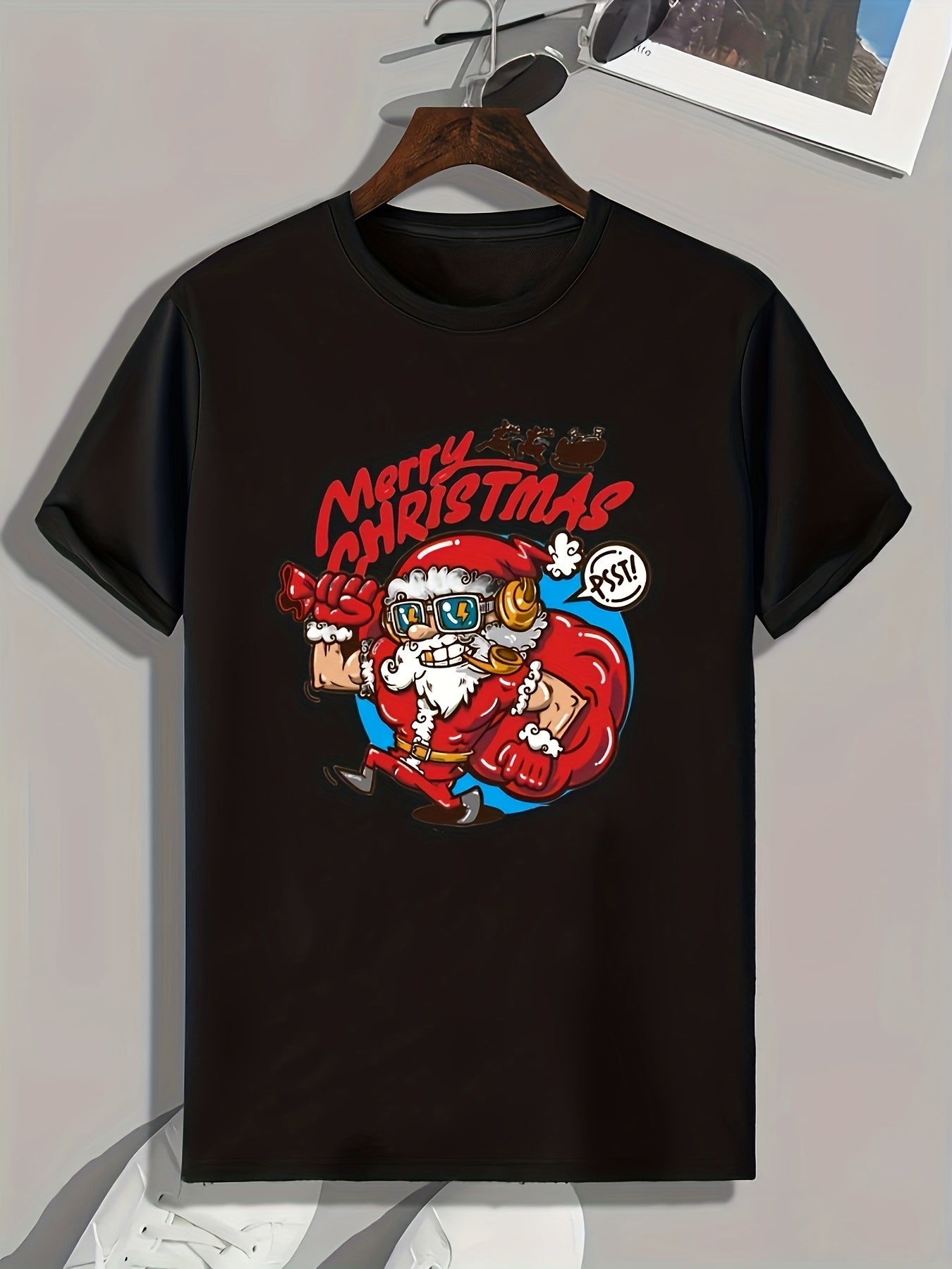 Christmas Cartoon Men's Graphic T-Shirt Casual Tee