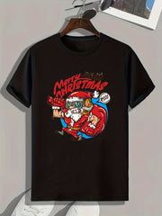 Christmas Cartoon Men's Graphic T-Shirt Casual Tee