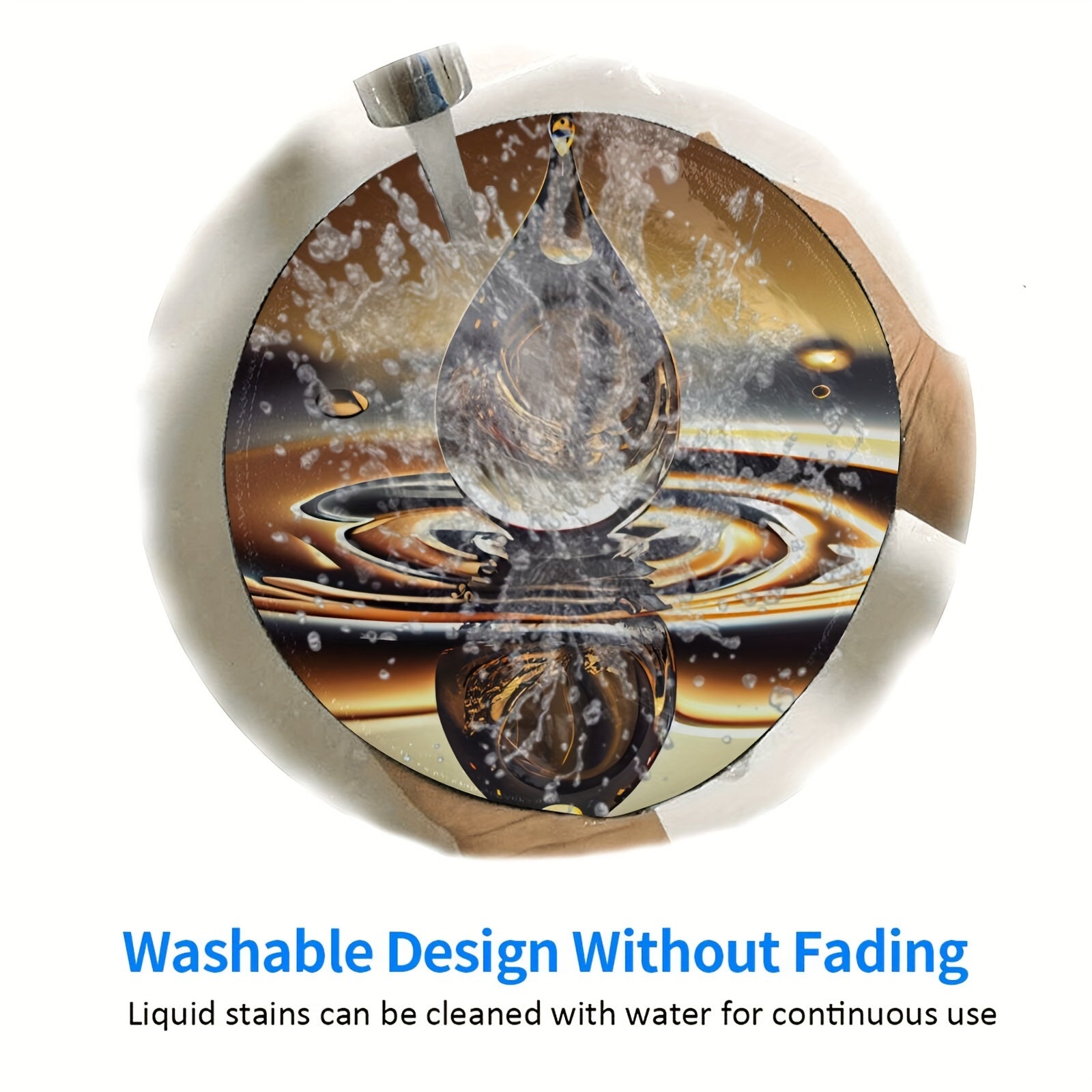 Big Drop Pattern Round Mouse Pad 20x20cm