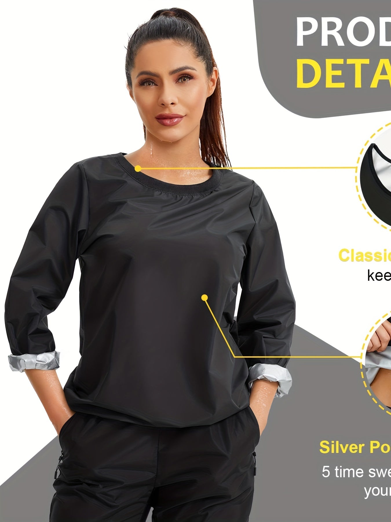 Women's Sweat Sauna Long Sleeve Jacket - Workout Activewear