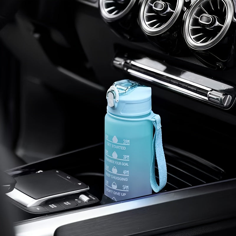 750ml Gradient Outdoor Sports Water Bottle With Time Scale