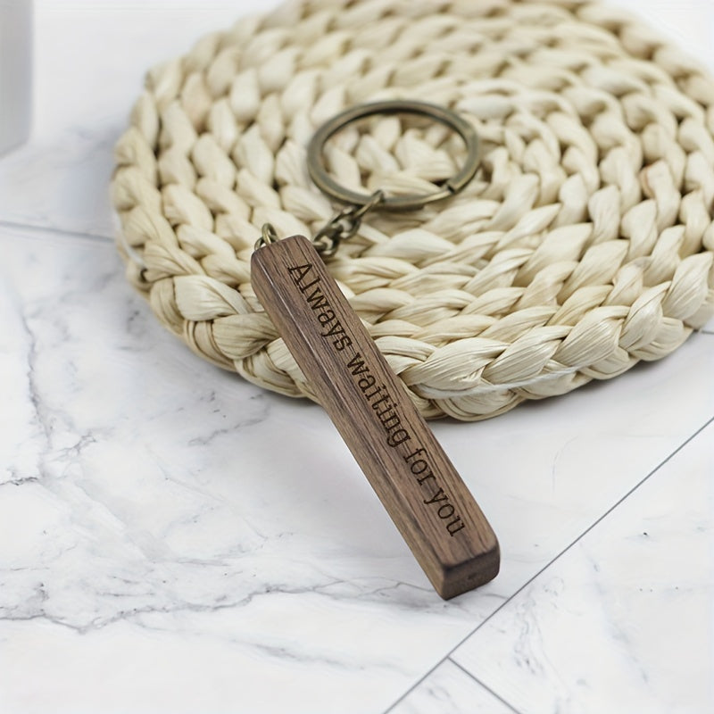 Walnut Wood Keychain Retro Hanging Key Chain Keyring Pendant Gift