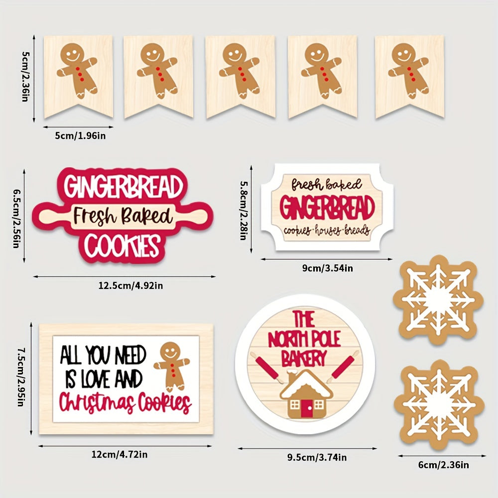 Christmas Layered Tray Decor Biscuit Man House Snowflake Winter Warm Christmas