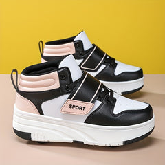 Girl's Detachable Wheel Skate Sneakers with Hook & Loop Fastener