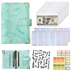 Marble A6 Budget Planner Binder with Cash Envelopes