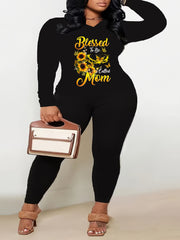 Women's Casual 2 Piece Set Slogan & Butterfly Print Top & Legging