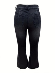 High Waist Medium Stretch Boot Cut Jeans Retro Vintage Bell Bottoms