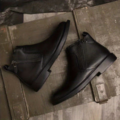 Men's Casual Round Toe Zipper Dress Ankle Boots