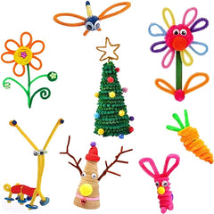 Halloween Craft Supplies Set: Pipe Cleaners, Lollipop Sticks, Swingin