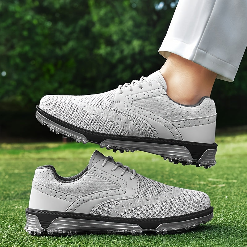 Men's Detachable 9 Spikes Golf Shoes Lace Up Sneakers