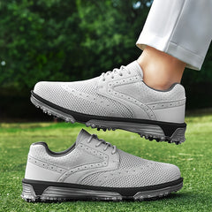 Men's Detachable 9 Spikes Golf Shoes Lace Up Sneakers