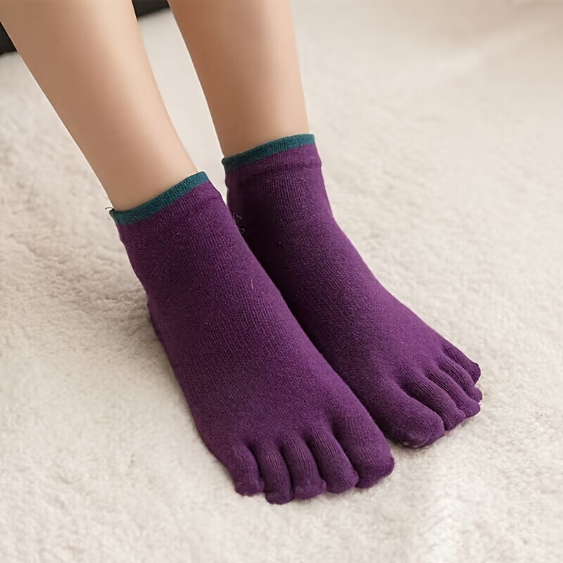 5 Toe Split Dance Socks Non Slip Short Calf Socks