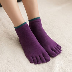 5 Toe Split Dance Socks Non Slip Short Calf Socks