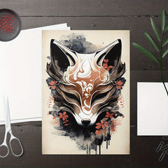 Abstract Fox & Flower Wall Stickers for Kids Room Nursery Home