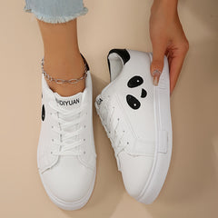 Panda Embroidered Skate Shoes Low Platform Casual Sneakers Women's Sports Shoes
