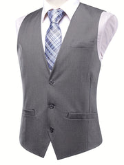 Vintage Style Dress Waistcoat Men's Single Breasted V Neck Smart Suit Vest