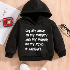 Baby Boys Kids Letter Print Hooded Sweatshirt Pullover Top