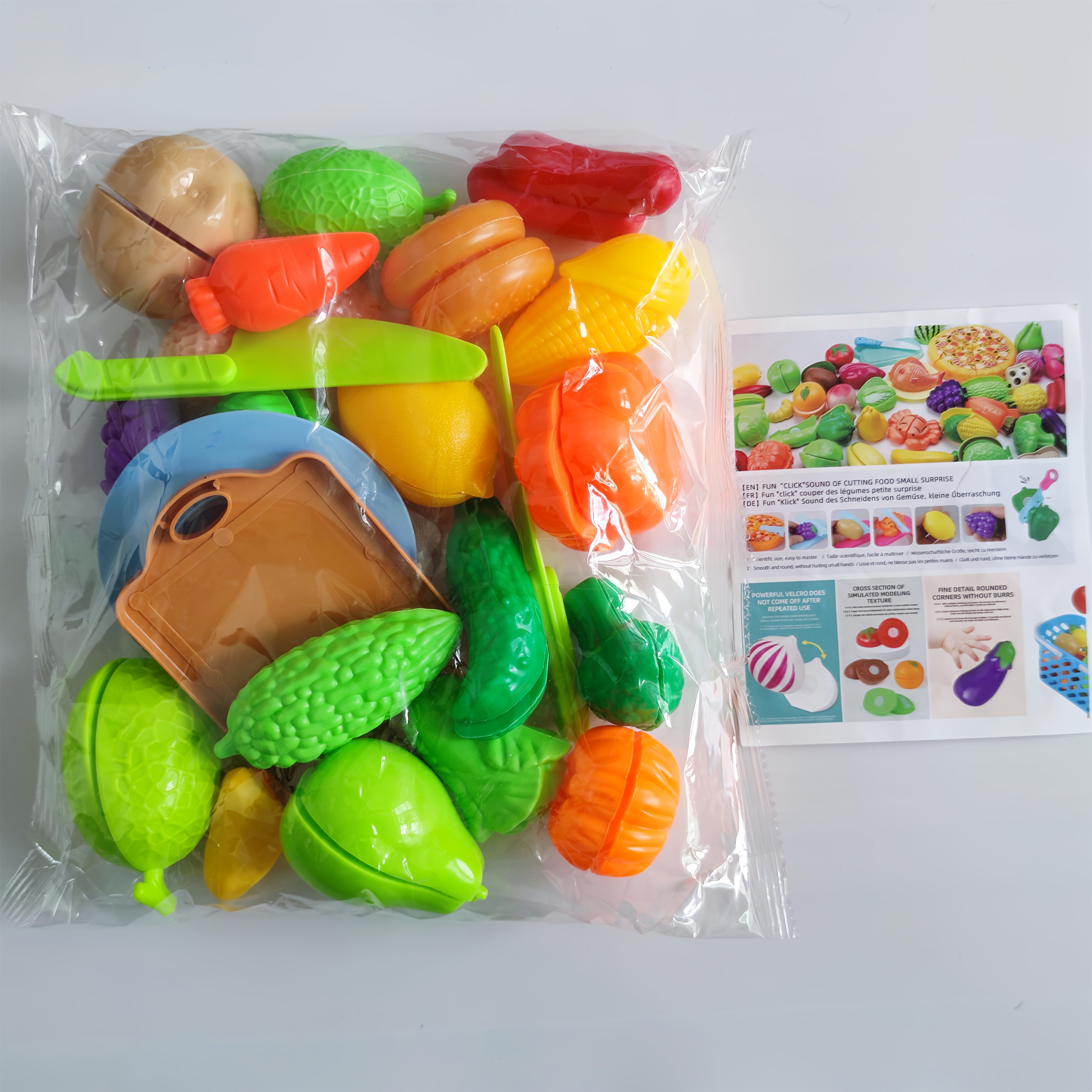 24pcs Kids' Kitchen Toy Set Pretend Play Food Set for Little Ones Kitchen Toy Ac