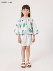 MARC&JANIE Girls Polka Dots Long Sleeve Top for Summer