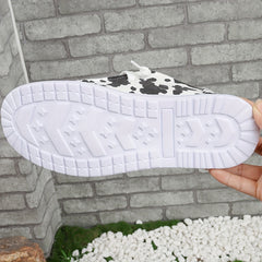 Women's Dairy Cow Print Low Top Sneakers Lightweight Casual Walking Shoes