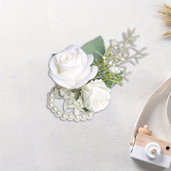Wrist Corsage & Boutonniere Set for Bridal Wedding