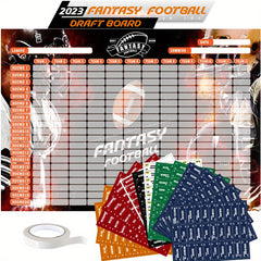Fantasy Football Draft Board Season Kit 12 Teams 20 Rounds & 450 Stickers