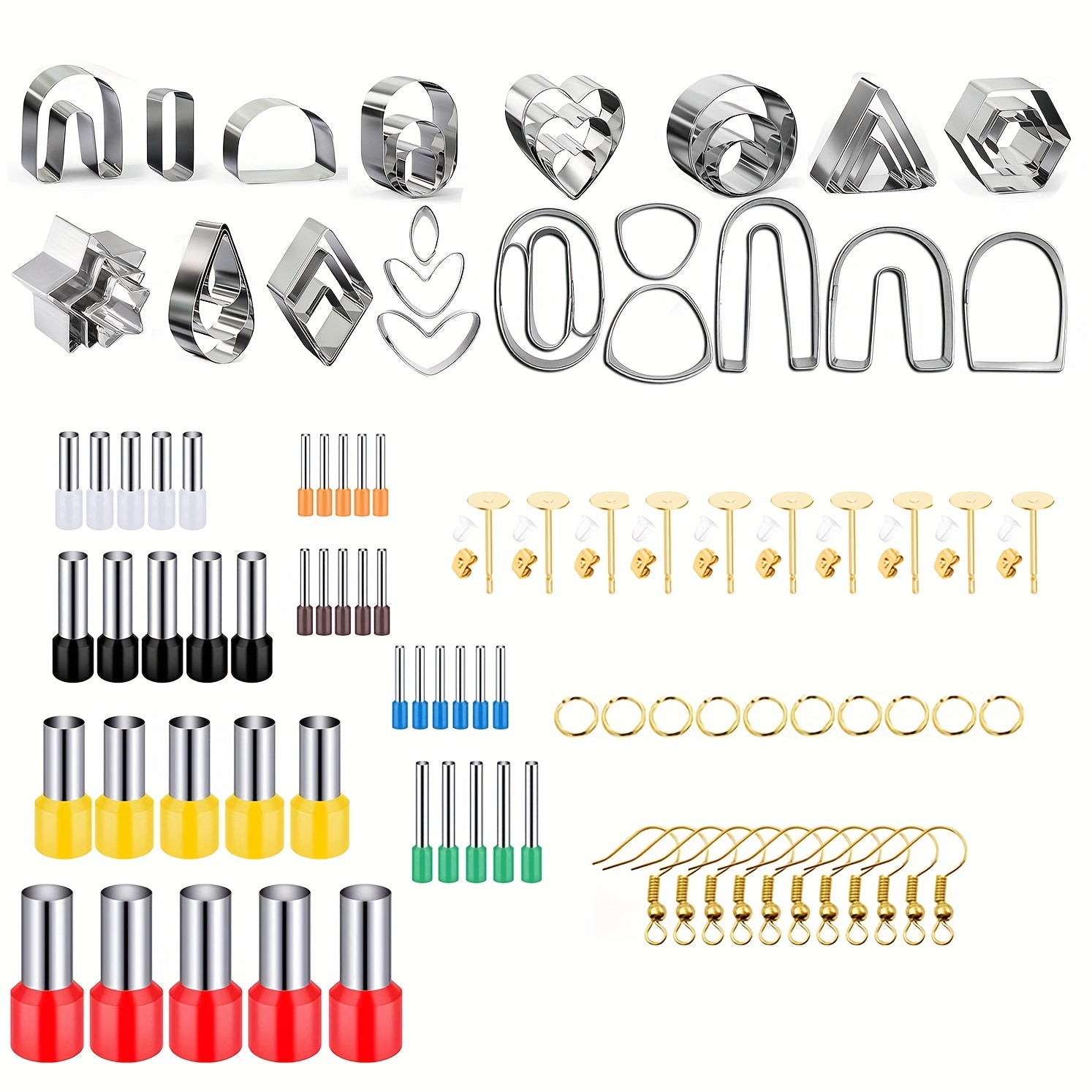 DIY Polymer Clay Earring Cutter Set with 40 Round Puncher