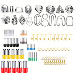 DIY Polymer Clay Earring Cutter Set with 40 Round Puncher