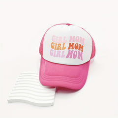 BOY MOM GIRL MOM Trucker Hat Printed & Pink Couple Baseball Cap