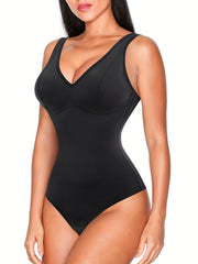 V Neck Body Shaper Waist Trainer Tummy Control Compression Bodysuit