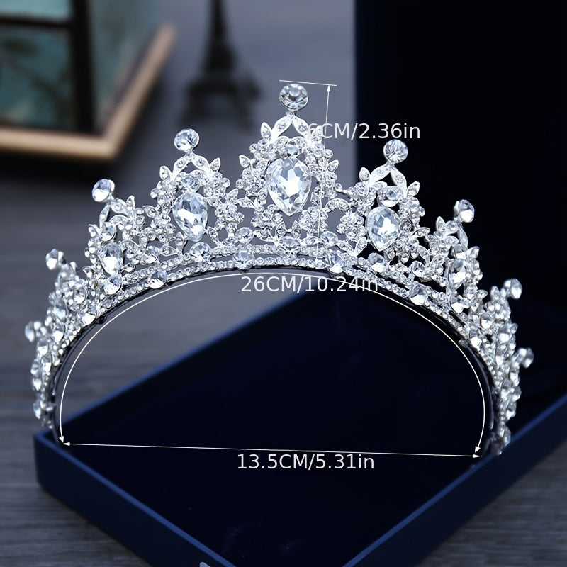 Colorful Rhinestone Crown Hairband Bridal Wedding Party Decor