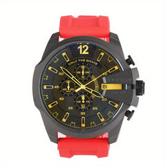 KUERST Large Dial Quartz Watch with Calendar and Soft Strap