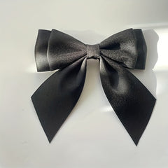 Satin Double Layer Bow Tie Solid Necktie Women's Dress Up Accessories
