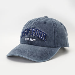 Vintage Baseball Cap Embroidery Distressed Washed Women's Sun Hat