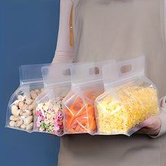 10pcs Reusable Silicone Leakproof Food Storage Bags Kitchen & Travel Organizer