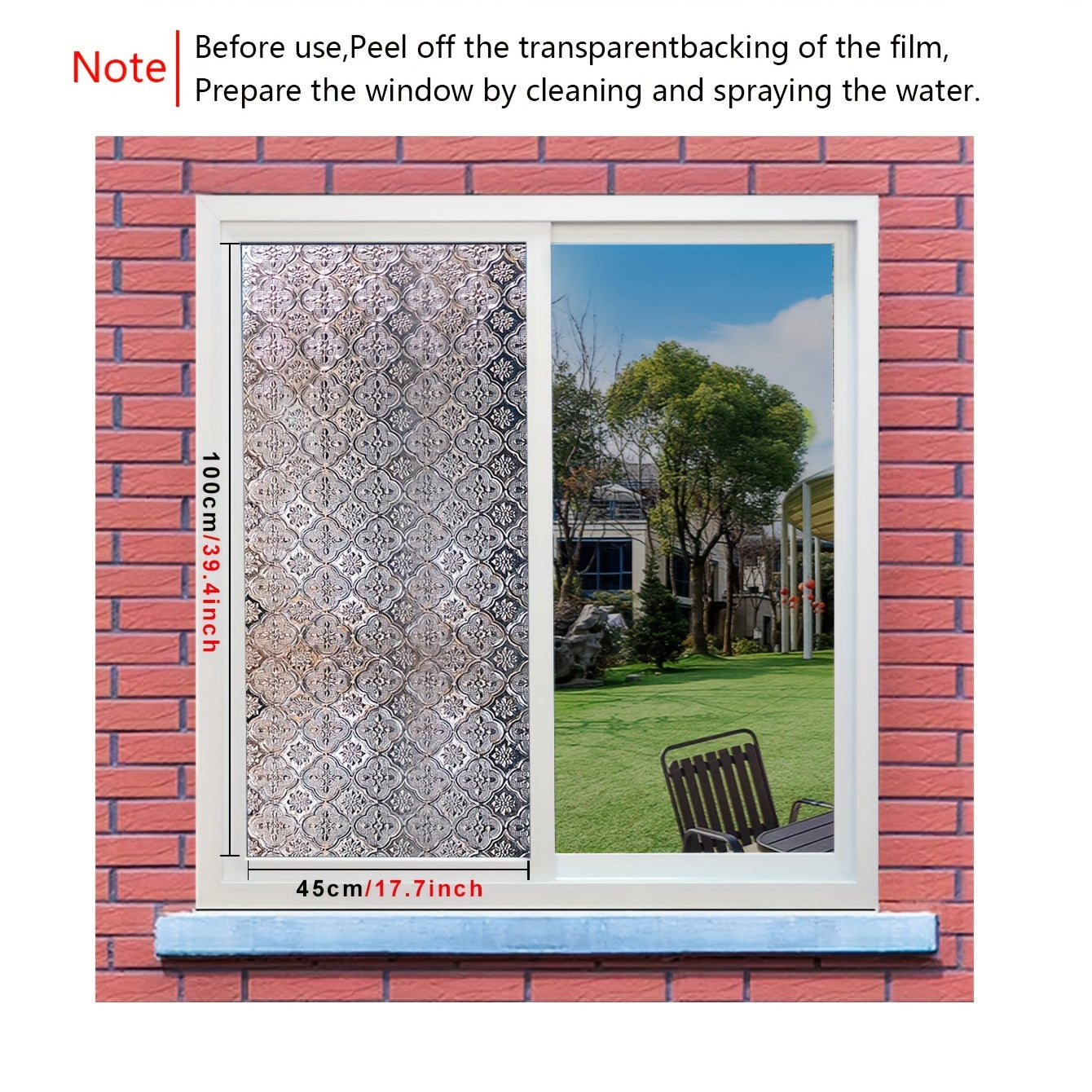 Frosted Retro Geometric Window Film Decorative Privacy Glass Anti collision