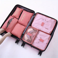 7-Pc Travel Luggage Bag Set Dustproof Organizers for Clothes